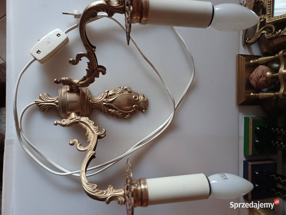 Kinkiet mosiężny z wyłącznikiem Wyposażenie wnętrz Poznań