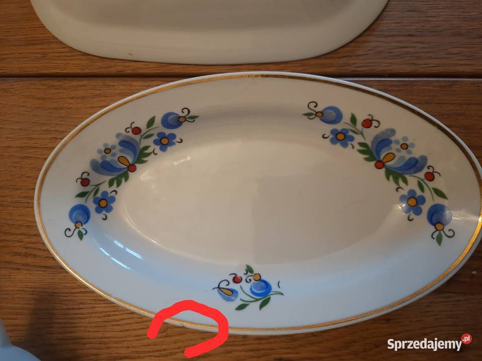 Serwis zestaw naczyń obiadowych wzór kaszubski warmińsko-mazurskie Morąg