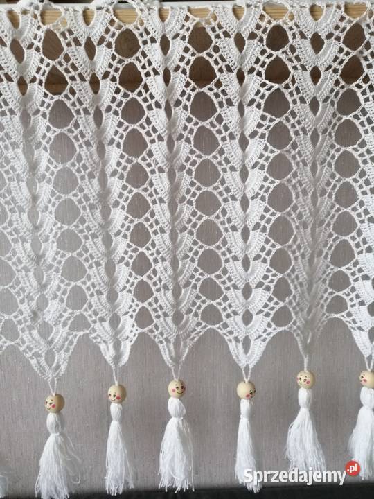 Ręcznie wykonana szydełkiem zazdrostka firanka śląskie