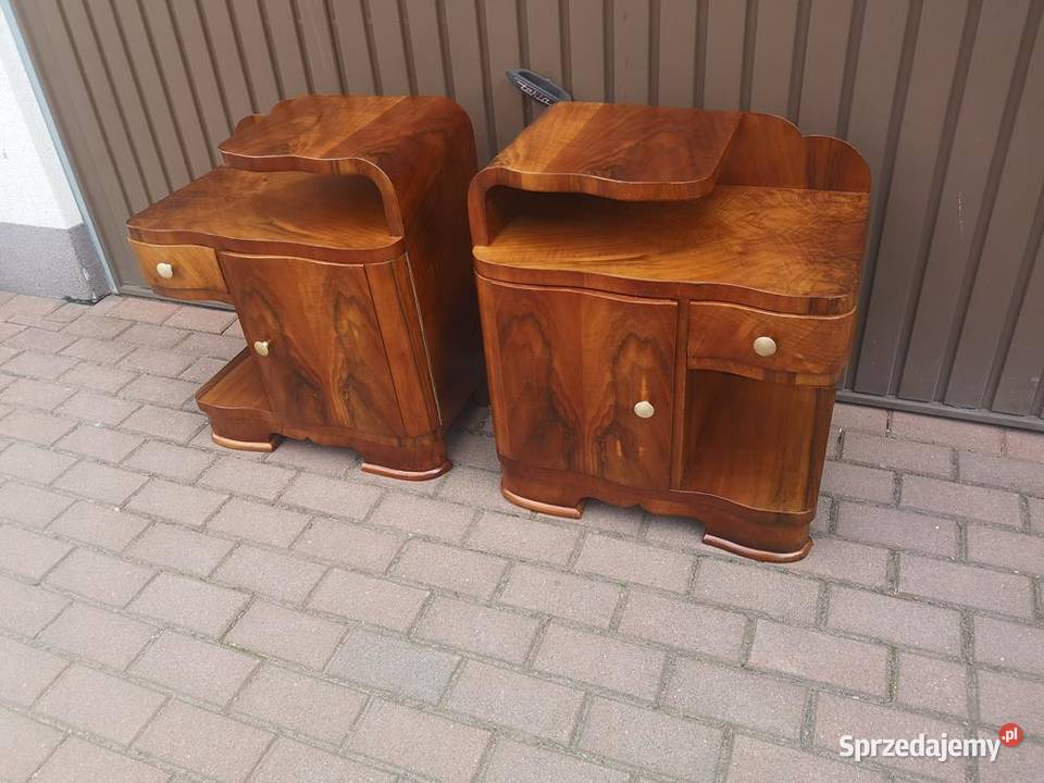 Stoliki Szafki Nocne Art Deco Orzech Stare Antyk wielkopolskie Swarzędz