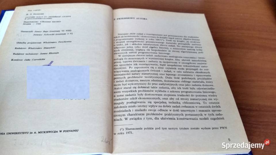 Zadania z algebry liniowej i programowania Gdańsk sprzedam