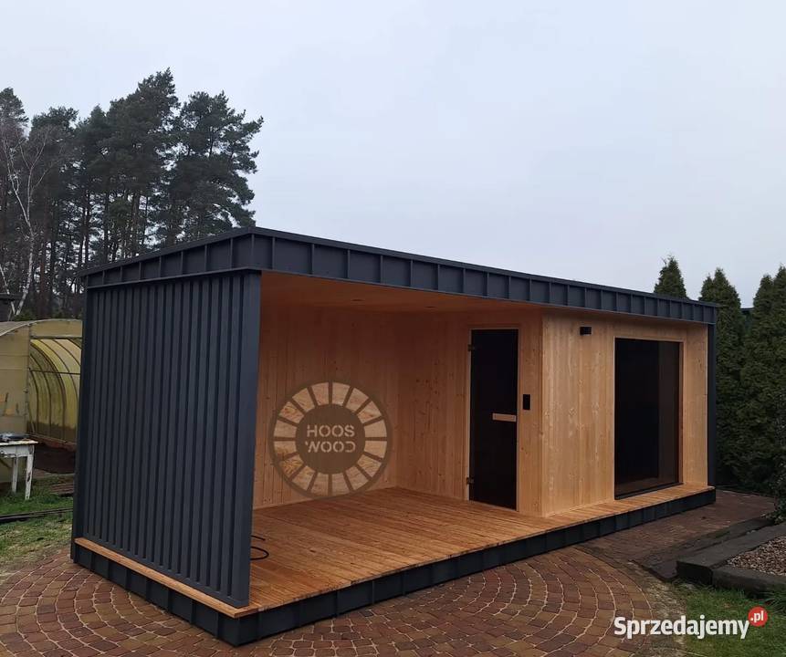 sauna ogrodowa z tarasem HOOS WOOD
