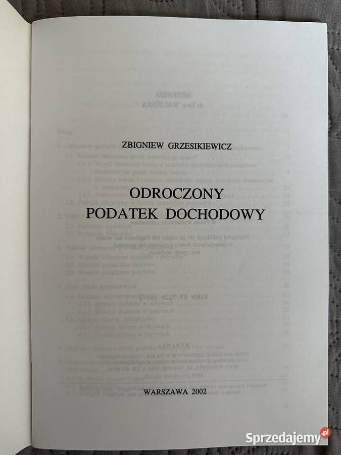 ODROCZONY PODATEK DOCHODOWY ZGrzesikiewicz biznes, nauki ekonomiczne Warszawa