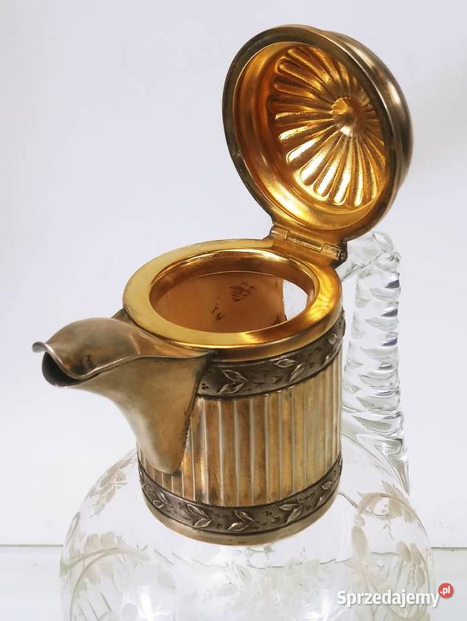 Dzbanek na Wino Srebro pr 950 Karafka Kryształ Nowa Sól