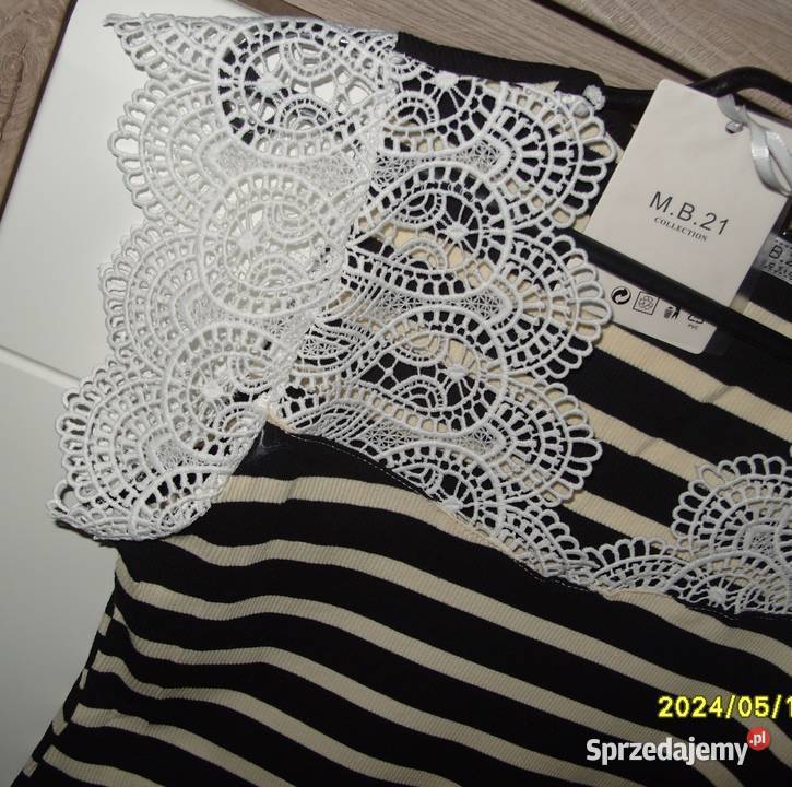 NOWY Topik Bluzka w czarno beżowe paseczki Rawicz sprzedam