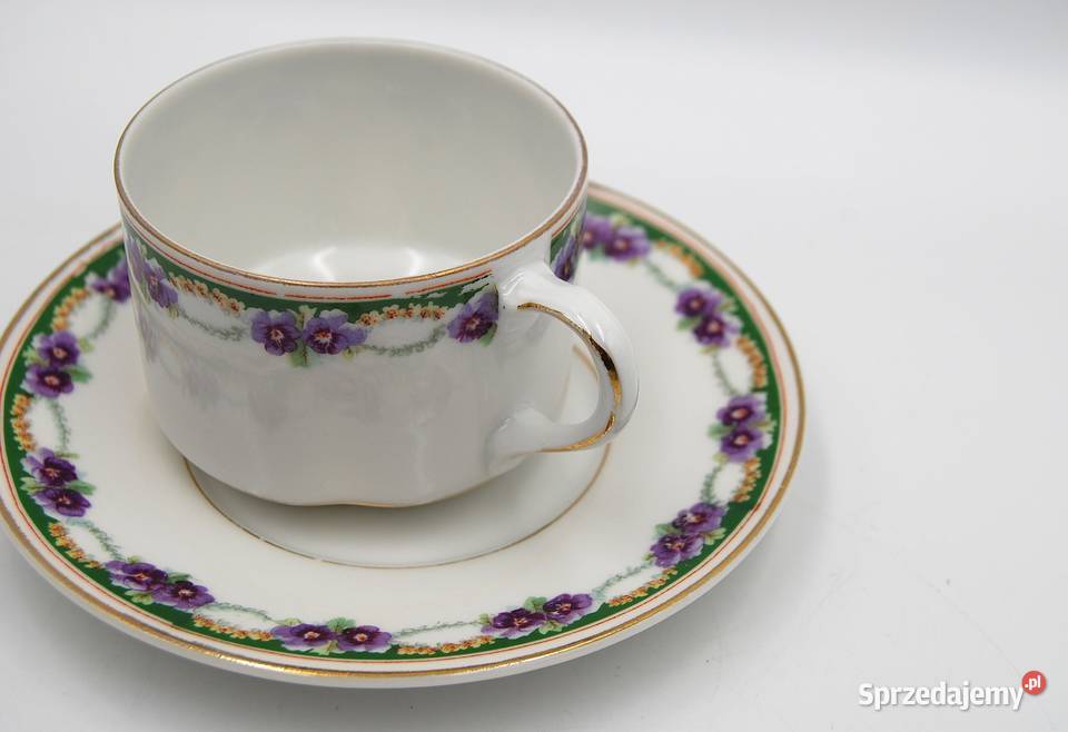 Porcelana KPM zestaw 4 filiżanek ze spodkiem Poznań