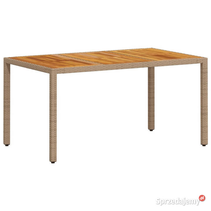 Stół ogrodowy beżowy 150x90x75 rattan PE i mazowieckie Warszawa