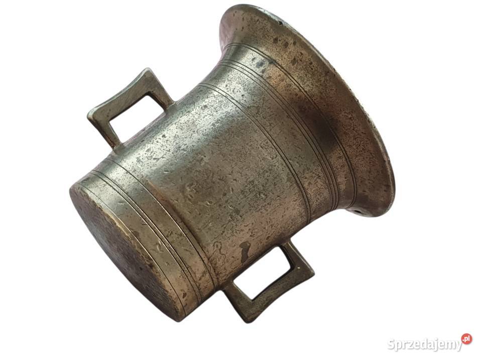 Stary mosiężny moździerz kuchenny sygnowany lata Cieszyn