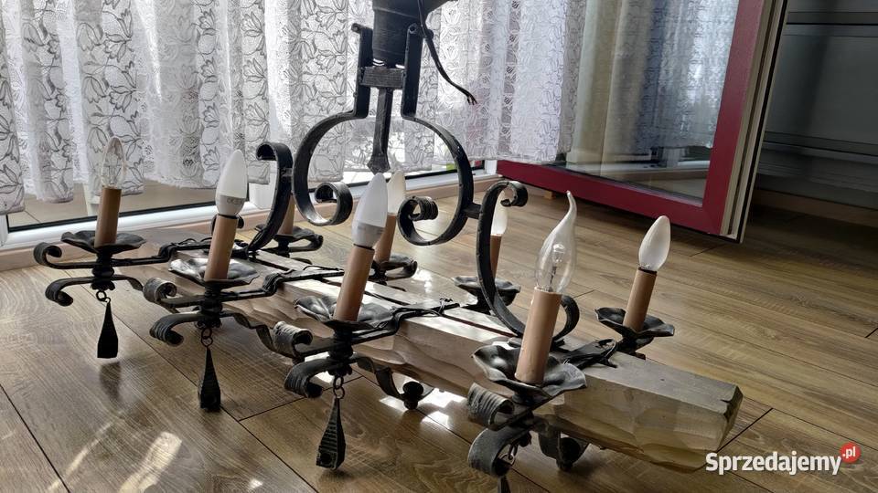 Lampa wisząca stylowa stara ręczna robota belka małopolskie Kraków