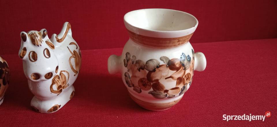 Zestaw ceramiki ręcznie malowane z lat 80 Świdnica