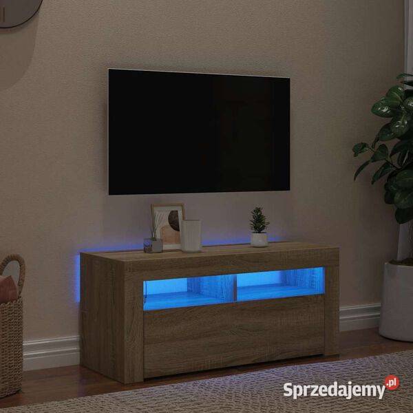 vidaXL Szafka TV z oświetleniem LED dąb mazowieckie Warszawa sprzedam