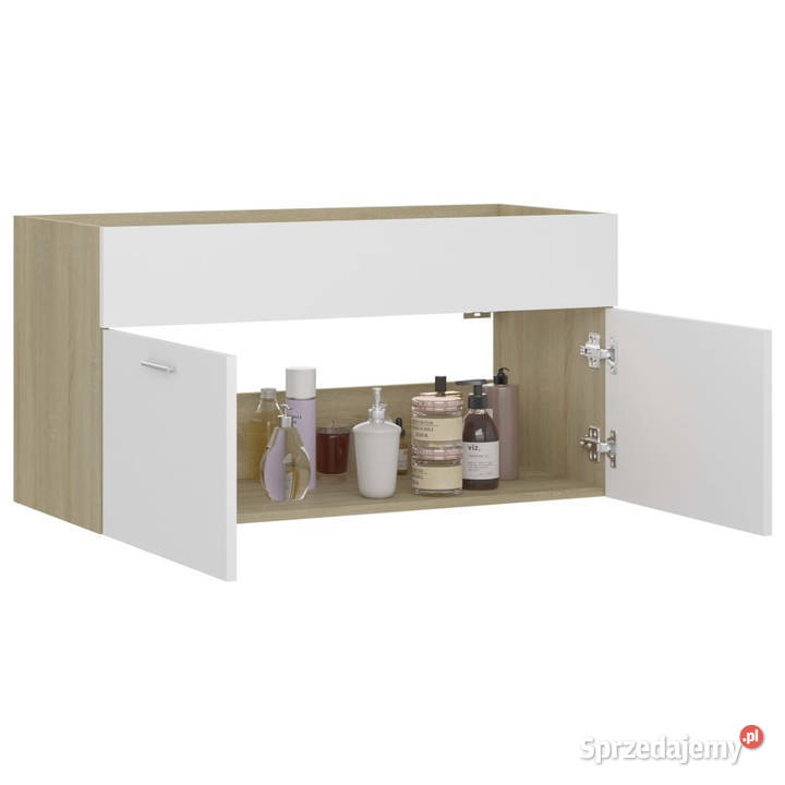 Szafka pod umywalkę biel i dąb sonoma 90x385x46 sprzedam