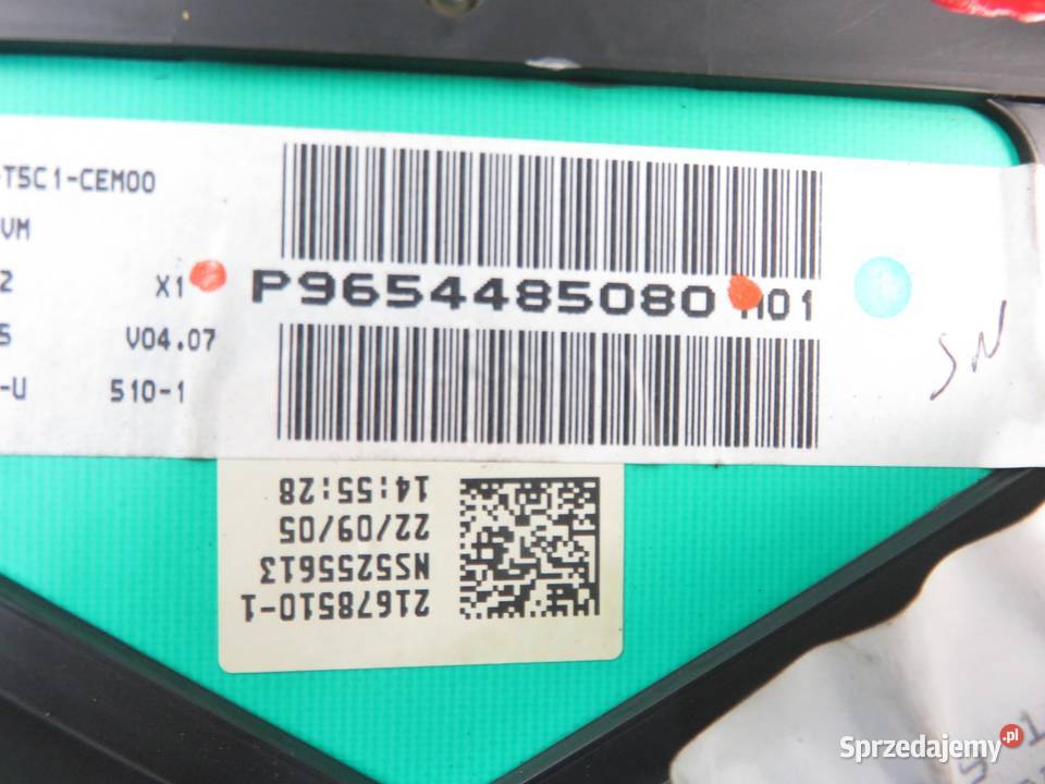 LICZNIK PEUGEOT 307 16 P9654485080