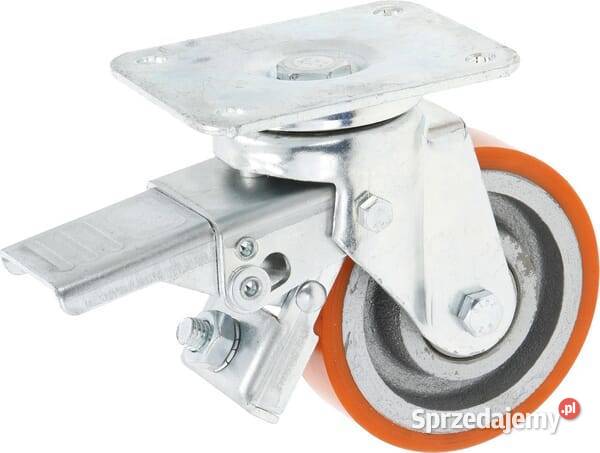 Koło skrętne PU 100x30 mm z hamulcem podstawa