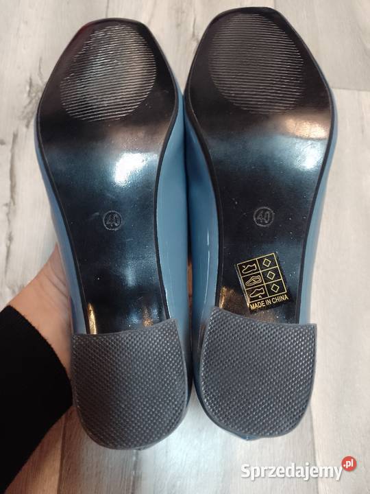 40 Niebieskie szare czółenka wieczorowe z