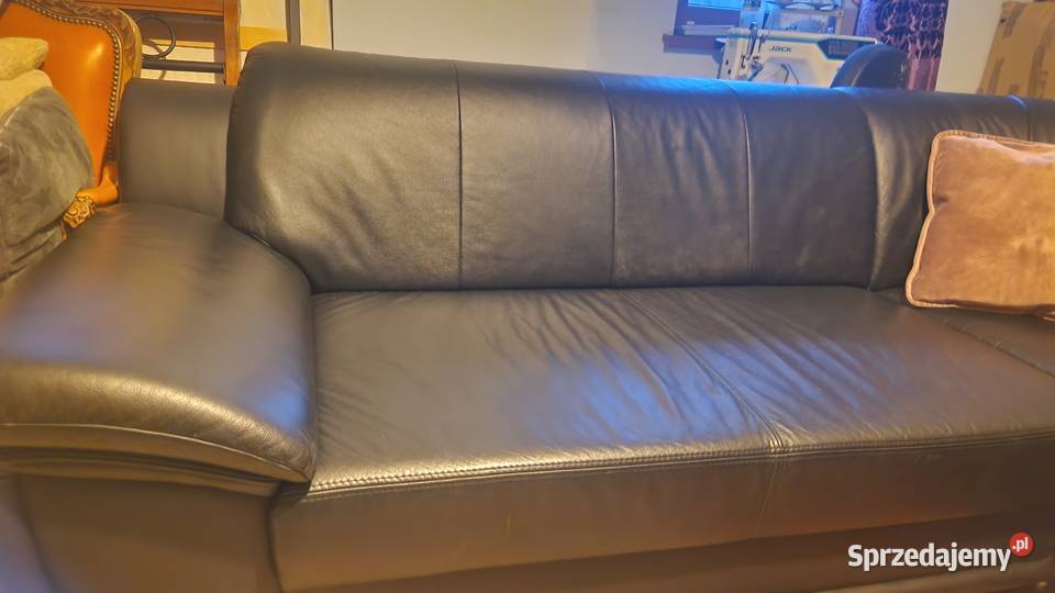 Narożnik ze skóry z funkcją spania Bielawa sprzedam