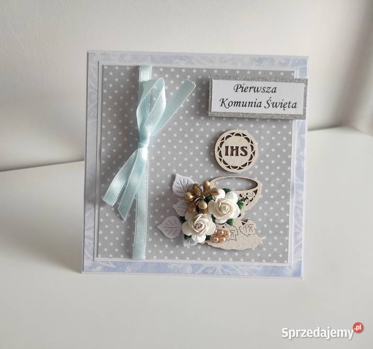 Kartka na Komunię Świętą ręcznie robiona Łódź