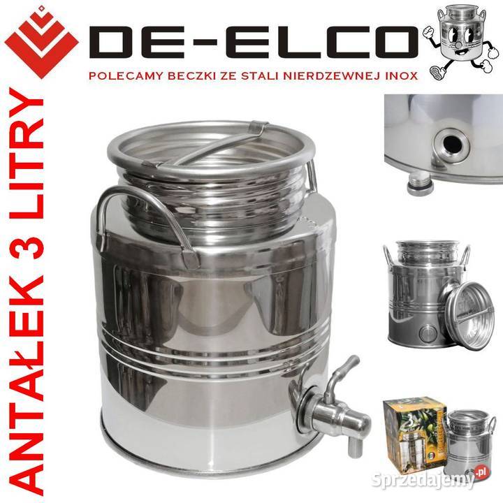 Beczka bańka antałek stal inox 3L na bimber wino