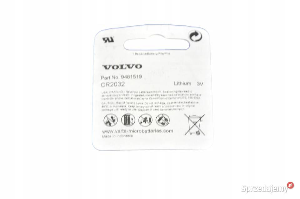 VOLVO S60 S80 bateria pilota kluczyka CR2032 OE sprzedam