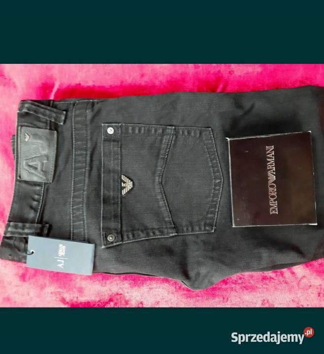 Armani jeans piękne spodnie jeansy czarne Odzież codzienna
