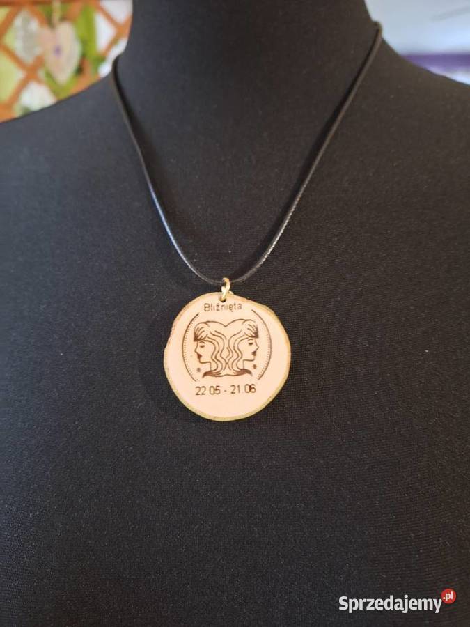 Zawieszka na rzemyku znak zodiaku Bliźnięta podkarpackie sprzedam