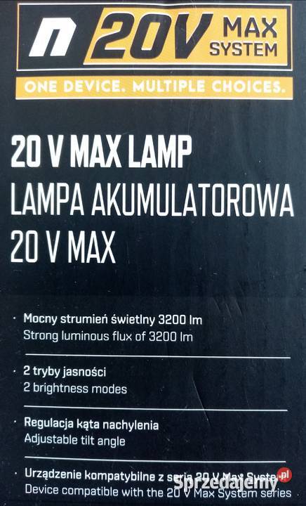 Lampa akumulatorowa 20V Niteo Nowa Pozostałe Wieliczka sprzedam