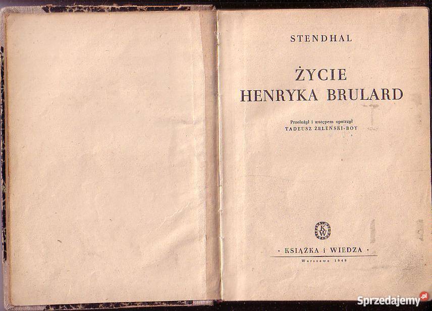 8814 ŻYCIE HENRYKA BRULARD STENDHAL