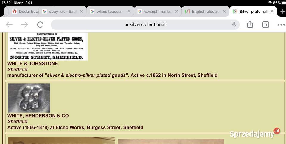 Pojemniki posrebrzane na sól pieprz Anglia Pozostałe Kraków