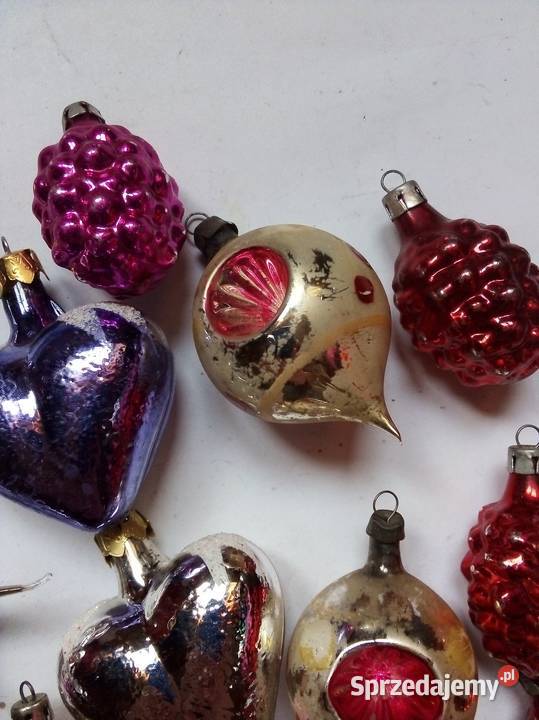stare bombki szklane vintage PRL śląskie Częstochowa
