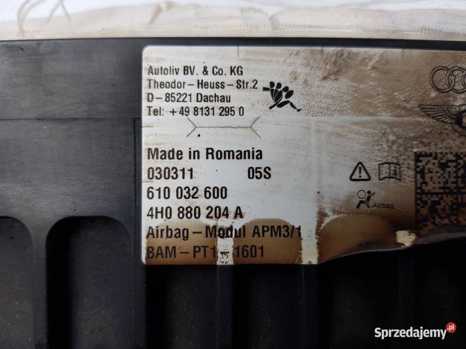 PODUSZKA AIRBAG 4H0880204A A8 D4 Lipno