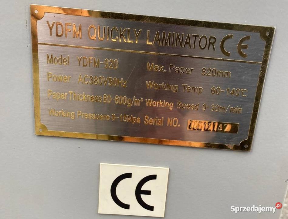 Laminator introligatorski foliarka YDFM920 małopolskie