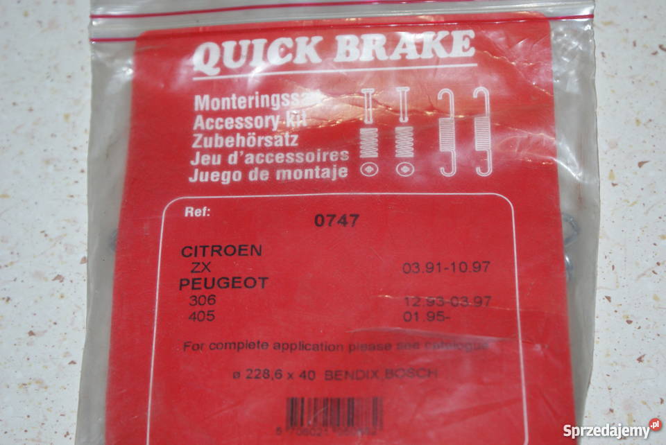 Zestaw montażowy szczęk hamulcowych Bendix Białobrzegi