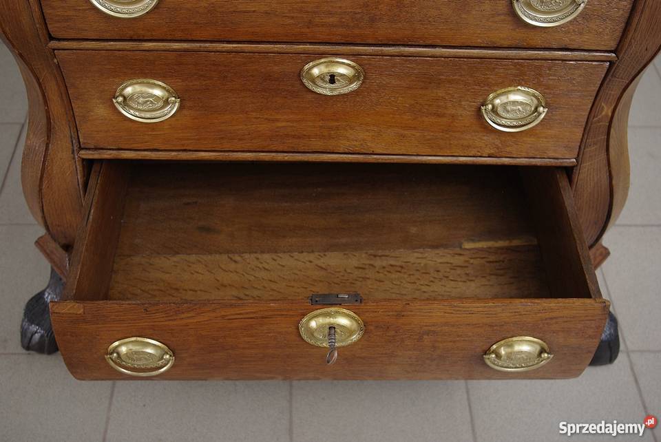 Sekretarzyk barokowy biurko cylindryczne Nysa