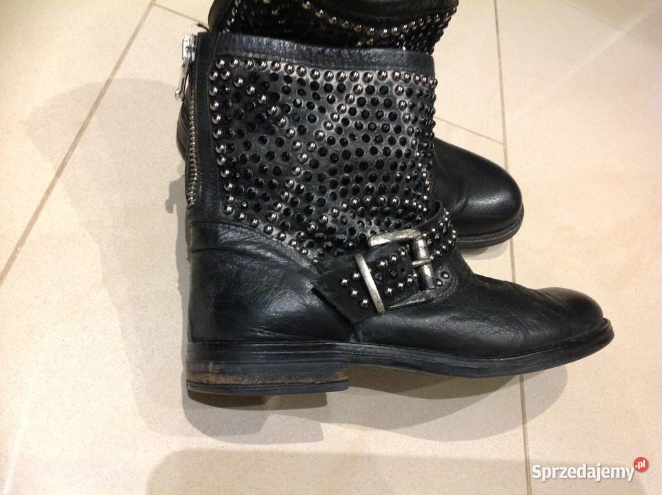 Wokery Damskie Skórzane 36 Czarne