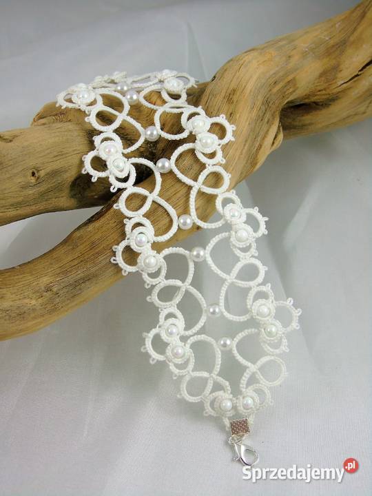 Bransoletka koronkowa Wiśniowa