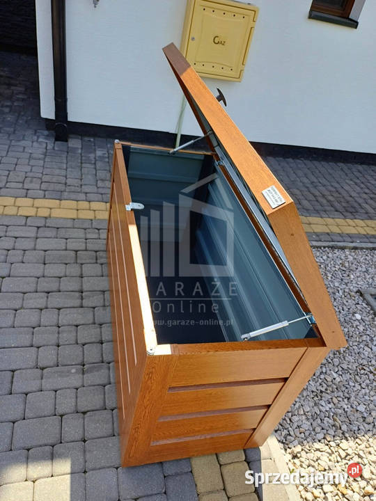 Skrzynia ogrodowa metalowa kufer 150x60x70 złoty Pozostałe Lidzbark Warmiński