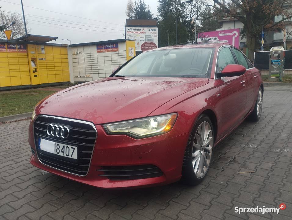 Audi A6 30T Quatro skóra automat wiśniowy mazowieckie Warszawa