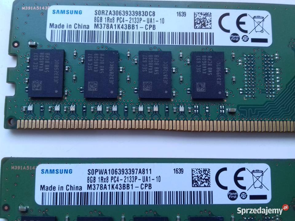 Samsung DDR4 2x8GB16GB sprawna PC42133MHz CL15 Bydgoszcz