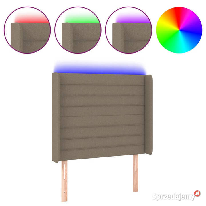 Zagłówek do łóżka z LED taupe 83x16x118128 Warszawa
