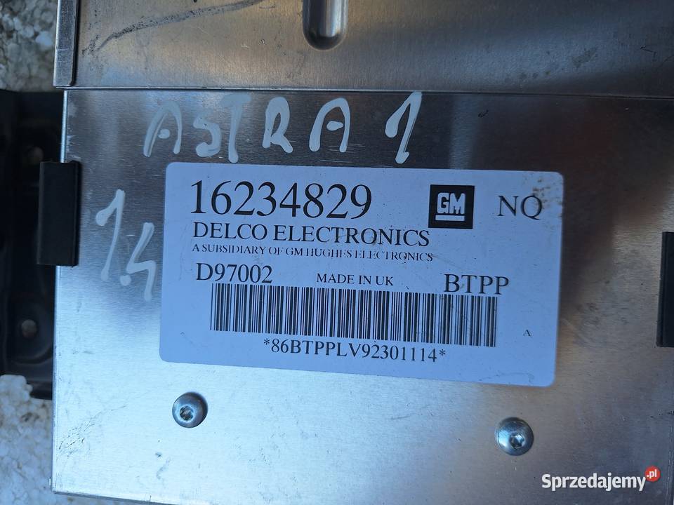Komputer Sterwonik Silnika Opel Astra 1 14 Pozostałe Motoryzacja Wisznice