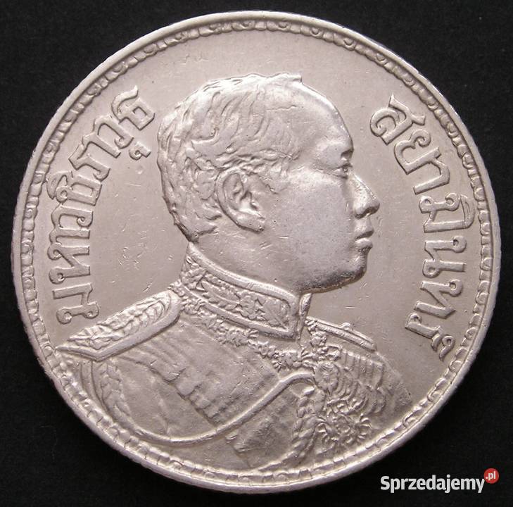 TAJLANDIA 1 BAHT 1917 KRÓL RAMA VI SREBRO