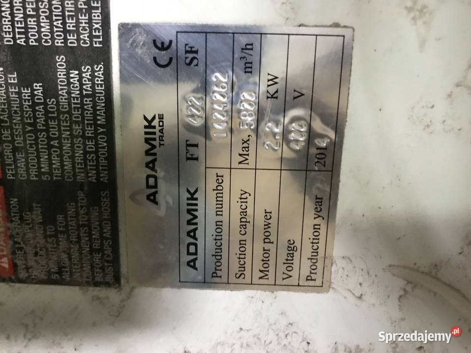 Odciąg do maszyny ADAMIK model FT 422 SF Tarnów
