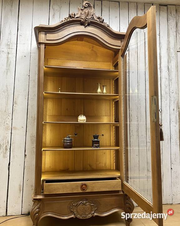 BIBLIOTEKA witryna renowacji Ludwik XV Francja Kredensy i witryny