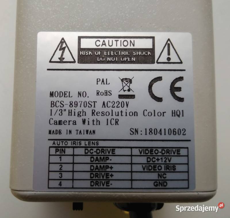 kolorowa kamera BCS8970ST dzieńnoc AC 220V