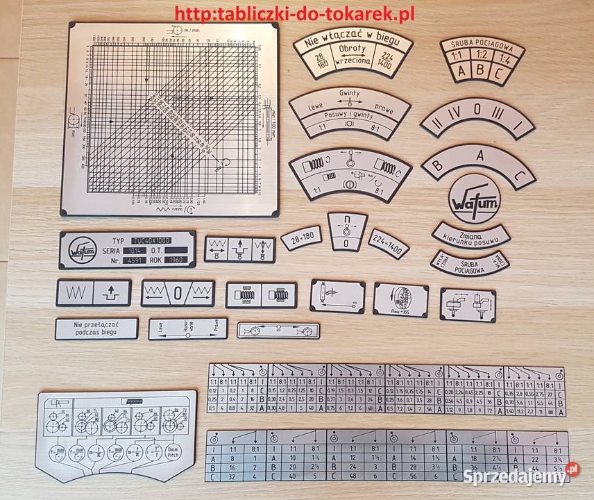 Tokarka TUC40 50 Tabliczka Tabliczki Tabela Zelów