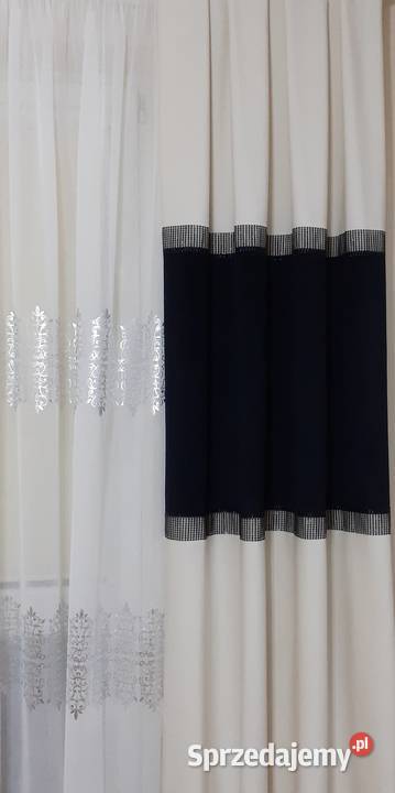 Zasłony velvet ecru wielokolorowy Mława