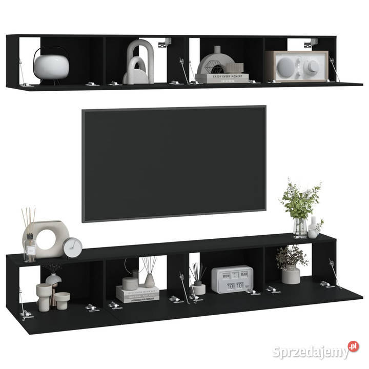 Szafki ścienne pod TV 4 czarne 100x30x30 mazowieckie
