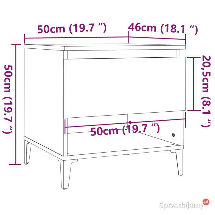 Stoliki boczne 2 białe 50x46x50 WM819549 Warszawa