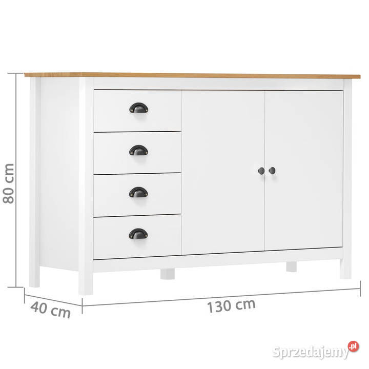 Komoda Hill biała 130x40x80 lite drewno sosnowe mazowieckie Warszawa