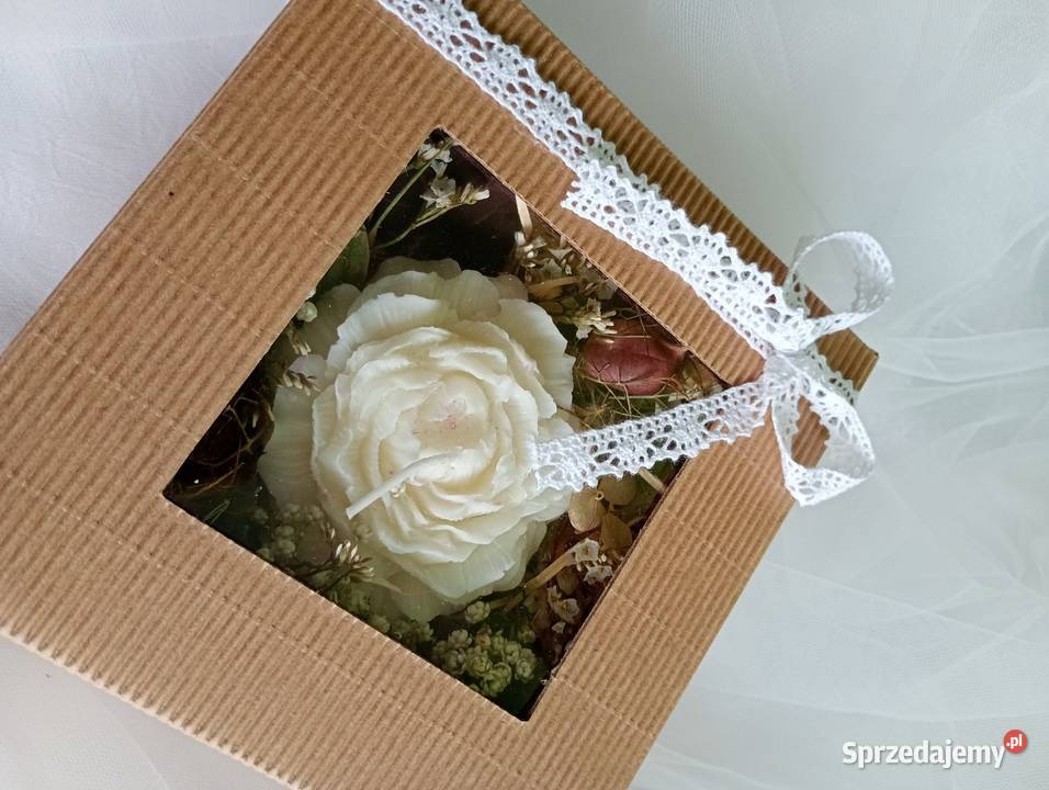 Świece sojowe box upominek prezent z napisem bez podkarpackie Lesko sprzedam